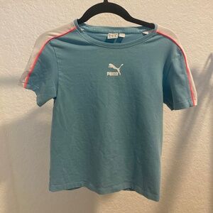 Puma light blue fitted baby tee